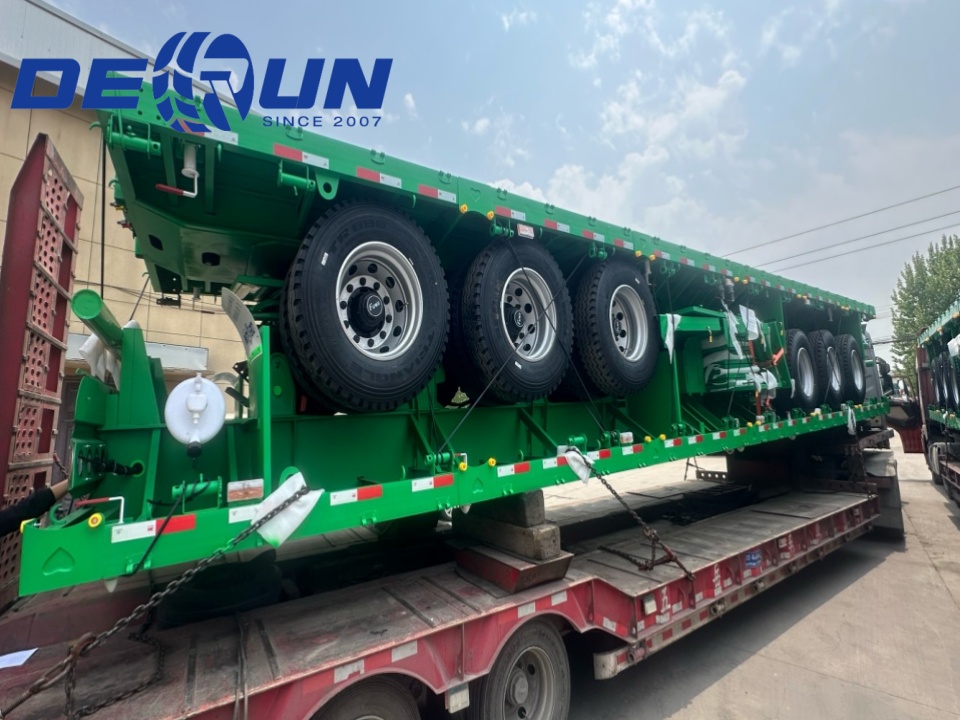 Derun 4 وحدات Tri-Axle Cargo Dropside Semi تم إرسالها إلى الجزائر