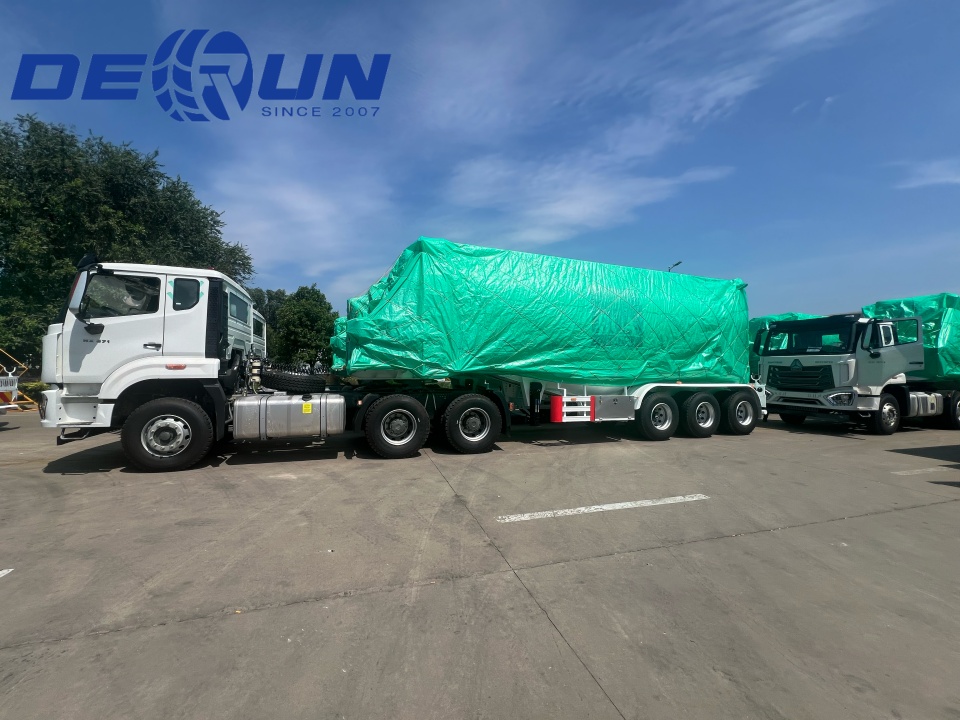 Tri-Axle Cement Tank Semi مقطورات جاهزة للذهاب إلى الإمارات العربية المتحدة